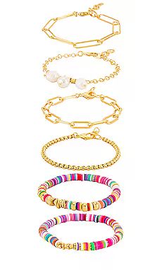 Amber Sceats Embellished Layered Bracelet in Gold from Revolve.com | Revolve Clothing (Global)