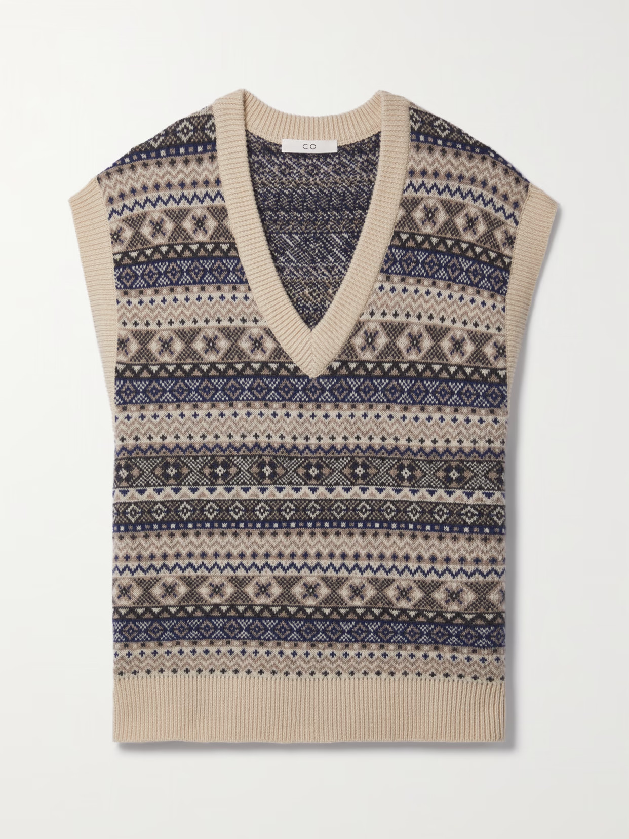 Co - Fair Isle Intarsia Cashmere Vest - Gray | NET-A-PORTER (US)