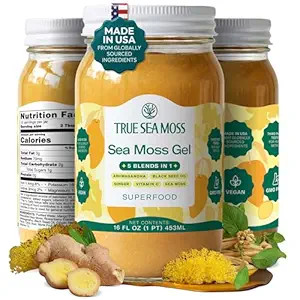 TrueSeaMoss Sea Moss Gel – 5-in-1 Formula – Wildcrafted Seamoss, Ashwagandha & Jarred Vegetab... | Amazon (US)
