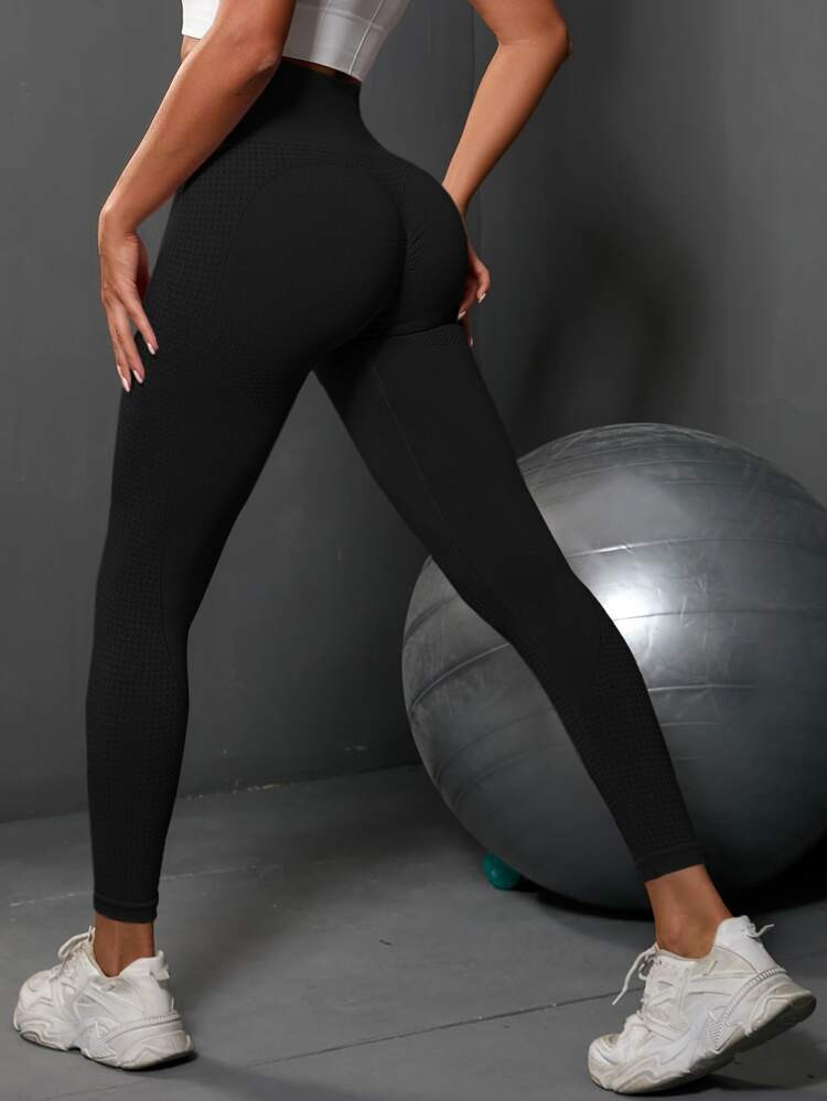 Solid Tummy Control Sports Leggings | SHEIN