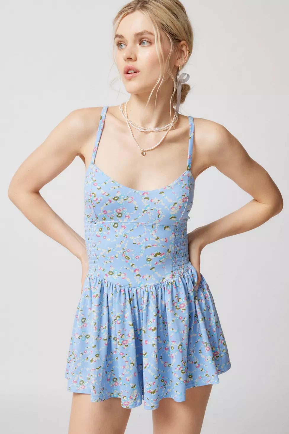 UO Raleigh Floral Romper | Urban Outfitters (US and RoW)