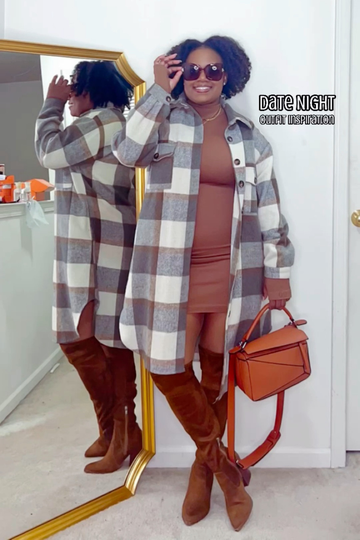 Ready to laugh the night away at a comedy show with this stunning date night ensemble! 🌟 Stepping out in a chic brown body-con mini dress paired with eye-catching cognac-colored over-the-knee boots. Layered up with a cozy long plaid shacket for a touch of casual glam. Gold accessories and a matching cognac designer bag add just the right amount of sparkle to complete the look. Whether it’s a night out or a special occasion, here’s a tip: always balance comfort with style to keep your confidence shining all evening! 💃🏾✨ #DateNightStyle #ComedyNightReady #BodyConFashion #OverTheKneeBoots #PlaidShacket #GoldGlam #Fashionista #NightOutLook #SimpliStaciGlam

#DateNightStyle #ComedyNightReady #BodyConFashion #OverTheKneeBoots #PlaidShacket #GoldGlam #Fashionista #NightOutLook #SimpliStaciGlam #StylishEvening #OutfitOfTheNight #StyleTips #FashionDiaries #ElegantEvening #ChicOutfitIdeas #DesignerBag #OutfitGoals #FashionInspiration #EveningWear #TrendyLooks



#LTKstyletip #LTKfindsunder100 #LTKfindsunder50