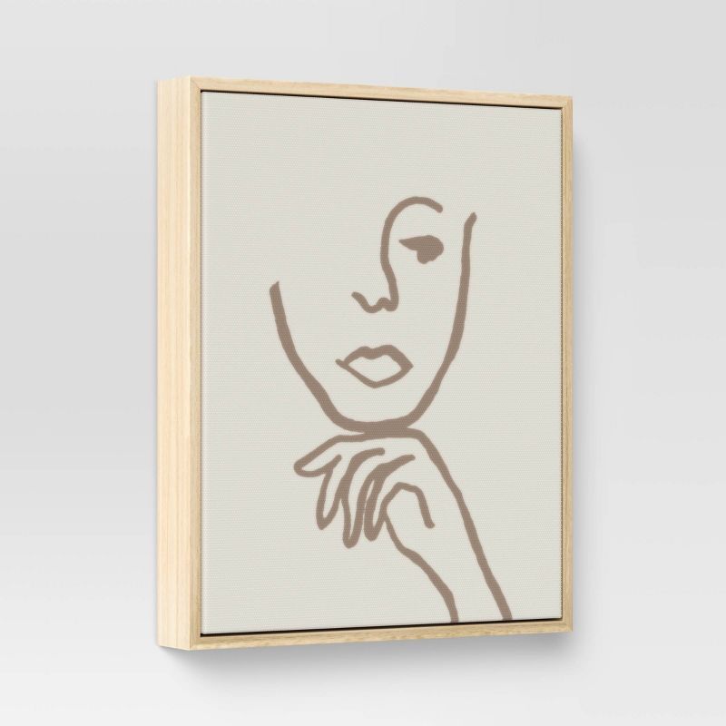 8" x 10" Thinking Portrait Framed Wall Canvas - Threshold™ | Target
