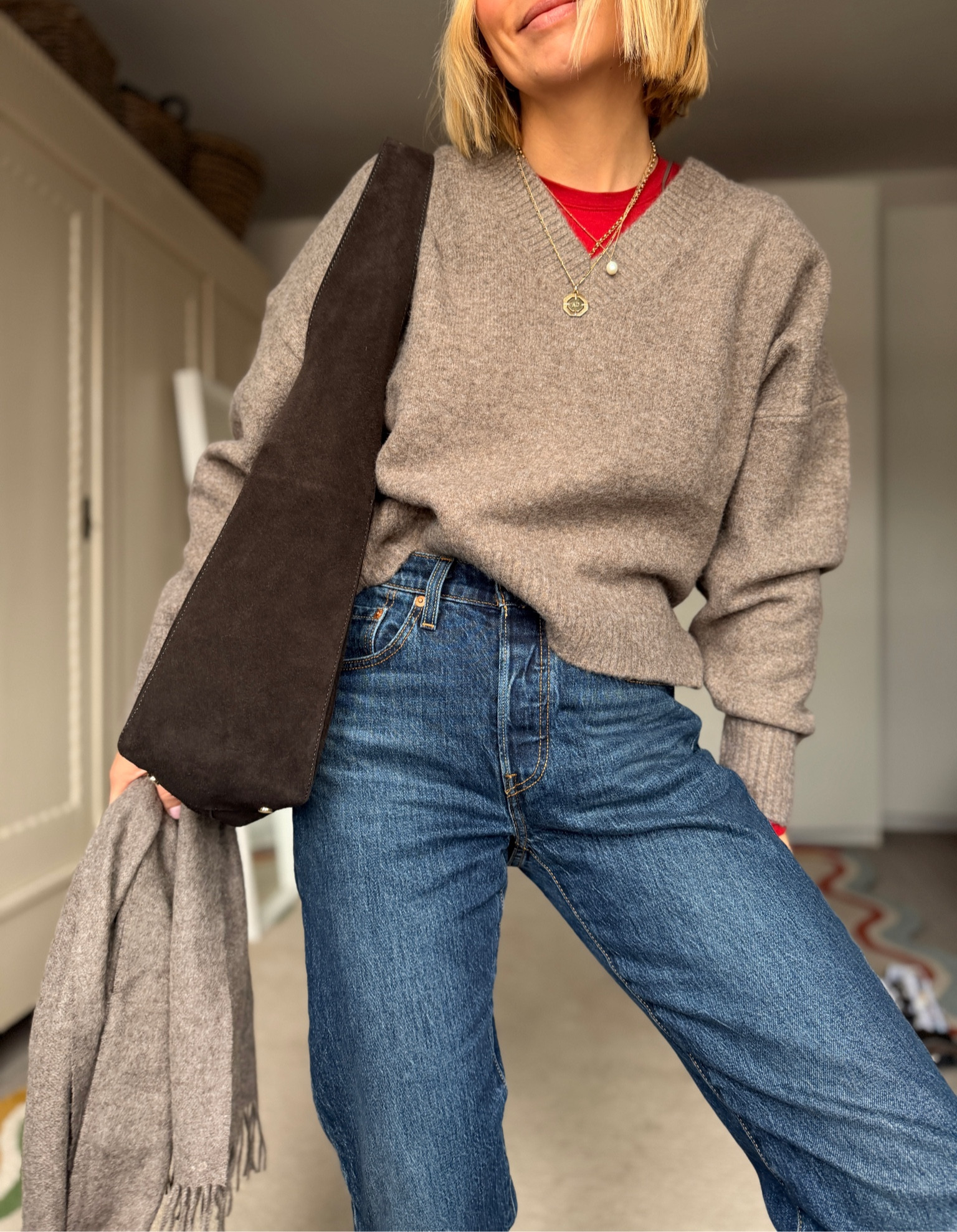 Levi’s jeans
501 crop (apply now) shown in pic 
I wear 26 waist / 26 or 28 leg (I am an 8/small and 5ft5)
These are my most worn style 👌🏻

#LTKuk #LTKjeans