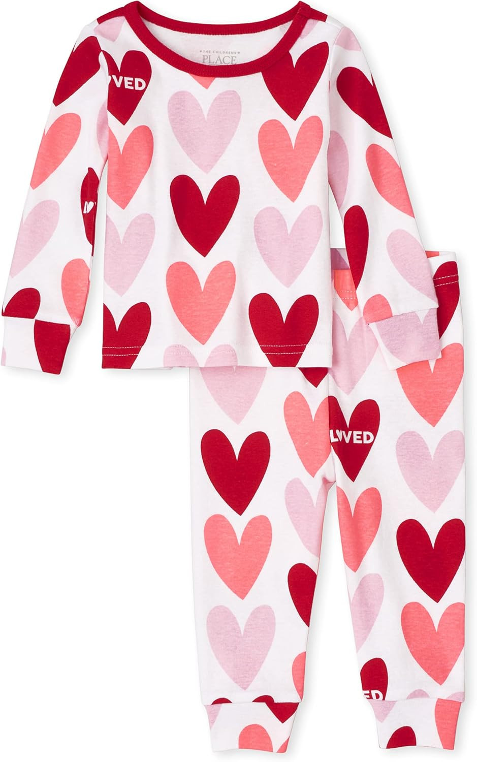 The Children's Place Baby Girl and Toddler Girls Long Sleeve Snug Fit Cotton 2 Piece Pajamas | Amazon (US)