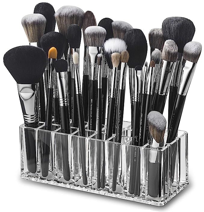 byAlegory Acrylic Makeup Brush Organizer 24 Space Storage w/ Deep Slots for Cosmetic Beauty Brush... | Amazon (US)
