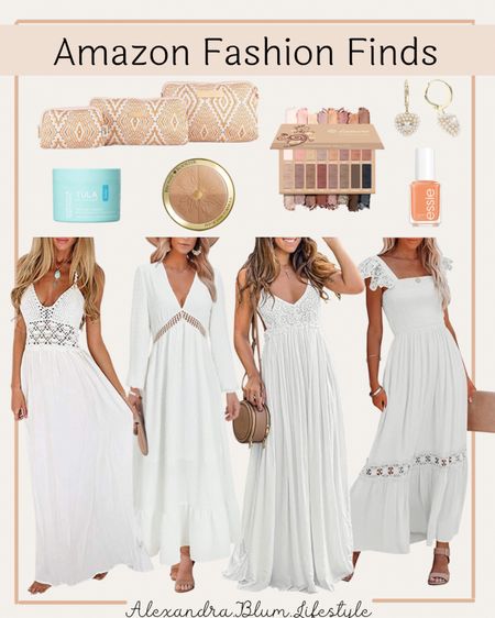 Amazon Fashion Finds!! Maxi white dresses! Perfect beach dresses! Bridal dress! Bride dresses! Beauty finds! And beauty bags!!

#LTKSeasonal #LTKunder100 #LTKwedding