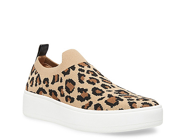 Steve Madden Beale Platform Slip-On Sneaker - Women's - Tan/Black/Brown Leopard Print | DSW