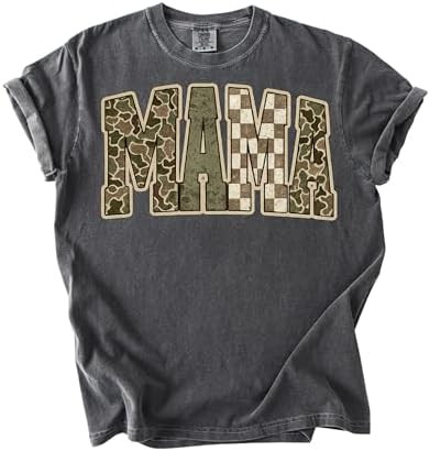 Mama Camo & Checkered Graphic Tee – Casual & Trendy Shirt | Amazon (US)