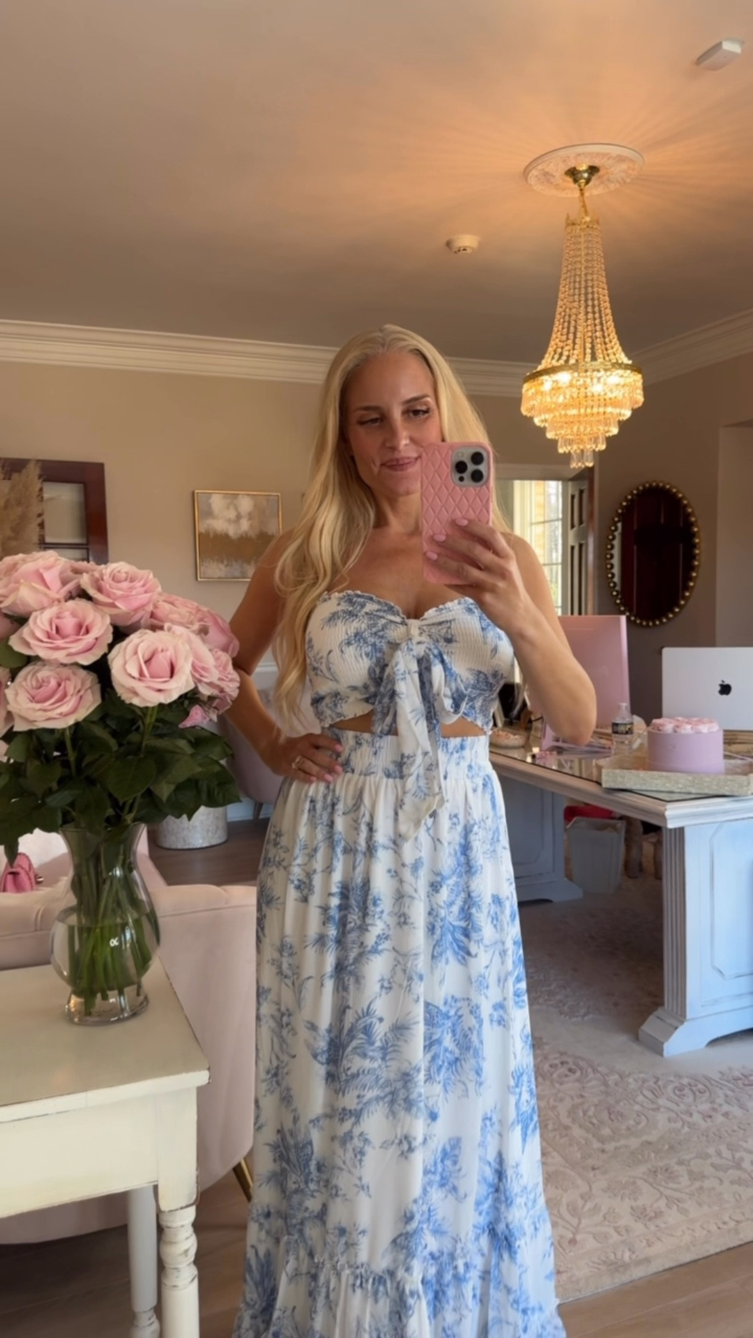 I adore this lightweight flowy blue and white floral maxi skirt set. Very nice quality. Runs long, I'm 5'5 and it's OK with 3 inch heels. Perfect for the tall girlies! I can't link this set, but you can find it at fashion nova, search for Wild Oasis Maxi Skirt Set

#LTKgrwm #LTKootd #LTKdayinmylife