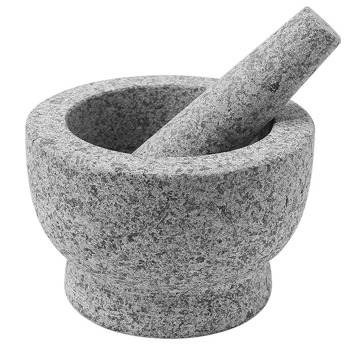 ChefSofi Mortar and Pestle Set - Unpolished Heavy Granite for Enhanced Performance and Organic Ap... | Amazon (US)