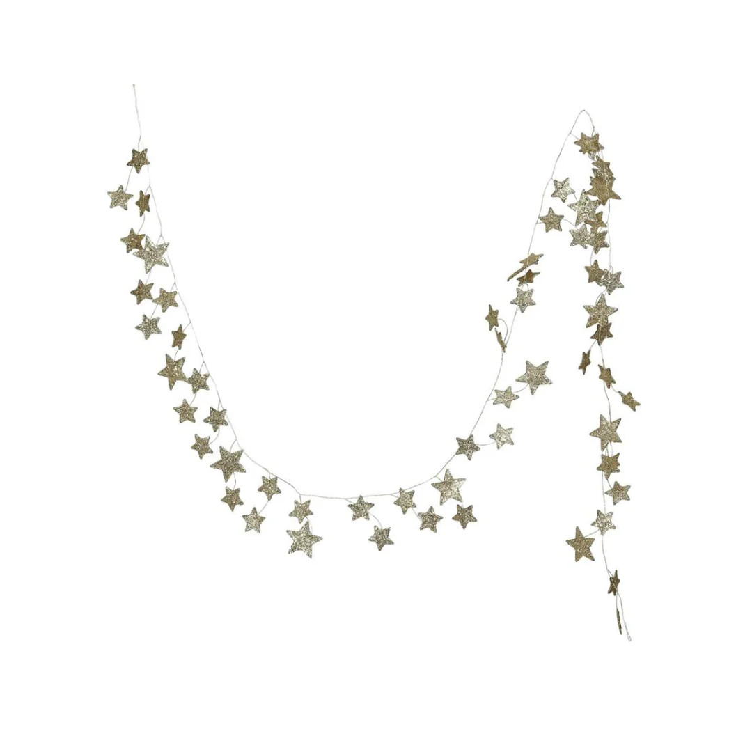 Gold Glitter Star Garland | Pink Antlers