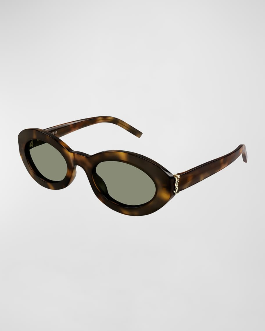 YSL Acetate Oval Sunglasses | Neiman Marcus