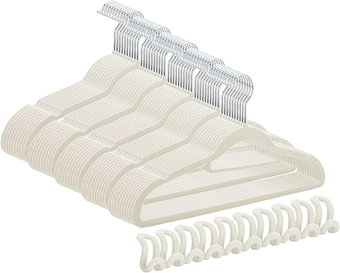 50+10 Pack Non-Slip Velvet Hangers Suit Clothes Hanger Space Saving Hangers 15~20LBS Heavy Duty H... | Amazon (US)