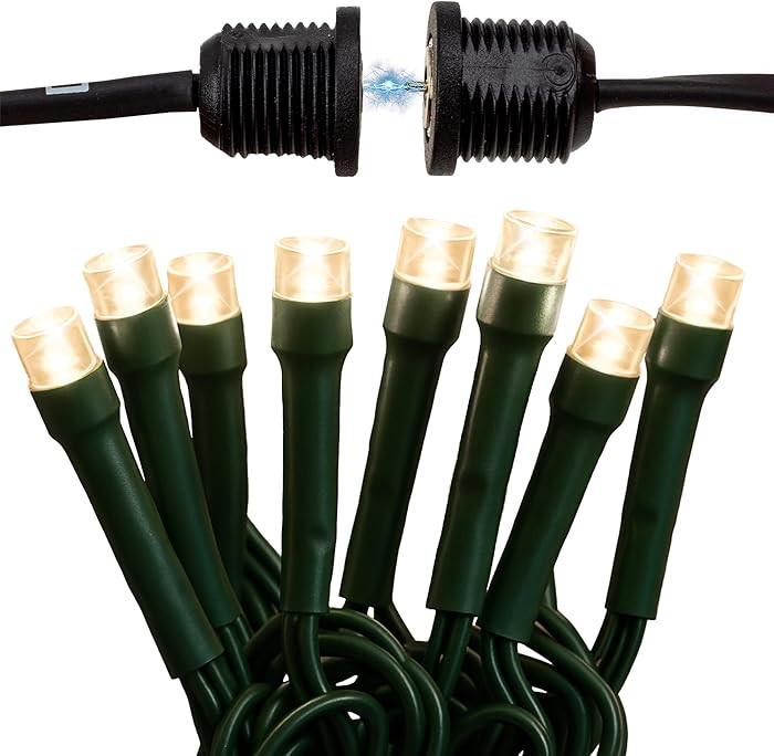 Magnetic String Lights - 60ft LED Christmas Lights with Quick Connect - Indoor Plug in - Warm & B... | Amazon (US)