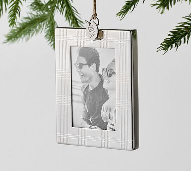 2024 Plaid Dated Enamel Frame Ornament | Pottery Barn (US)