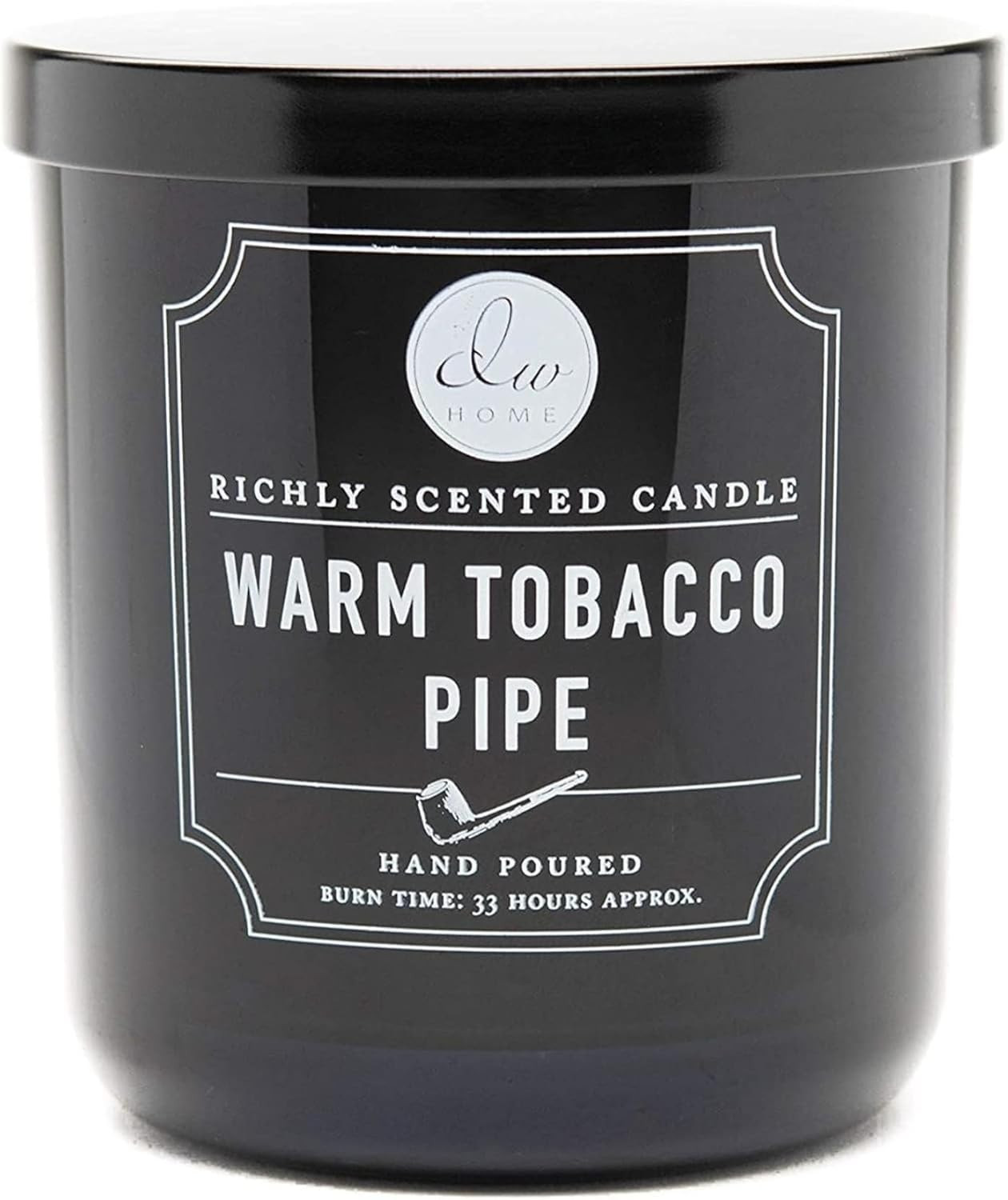 DW Home Warm Tobacco Pipe Scented Candles, 9 oz Single Wick Medium Jar, Up to 33 Hour Burn Time, Strong Long Lasting Woodsy Fragrance, Gifts for Men & Women | Amazon (US)