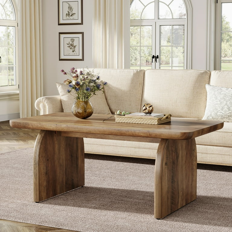 Tribesigns Rectangle Coffee Table, 47-Inch Wood Rectangular Living Room Table, Farmhouse Accent C... | Walmart (US)