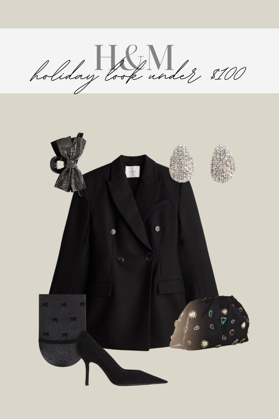 Holiday look under $100✨ 

#hmstyle #hmfinds #hmlooks #holidaylooks #outfitsunder100 #christmasoutfits #styletip #styleideas #outfitlooks #affordablestyle #blazerdress #studdedclutch #anthropologie #bowhair 

#LTKFindsUnder100 #LTKHoliday #LTKStyleTip