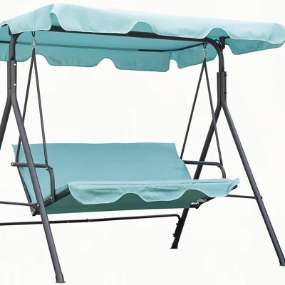 Patio Porch Swing Chair with Adjustable Canopy, Seats 3 Adults, Steel Frame, Armrests | Wayfair North America