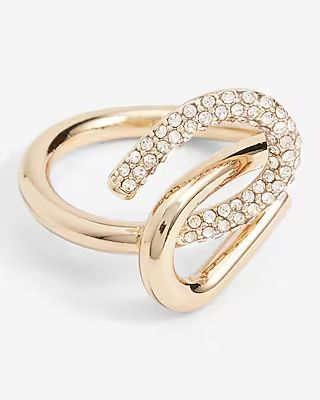 Gold Rhinestone Twist Ring | Express