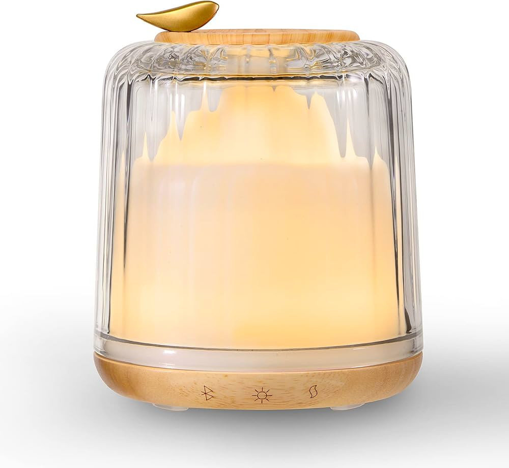 Essential Oil Diffusers, Glass and Real Wood Base Ultrasonic Aromatherapy Diffuser Aroma Defusers... | Amazon (US)