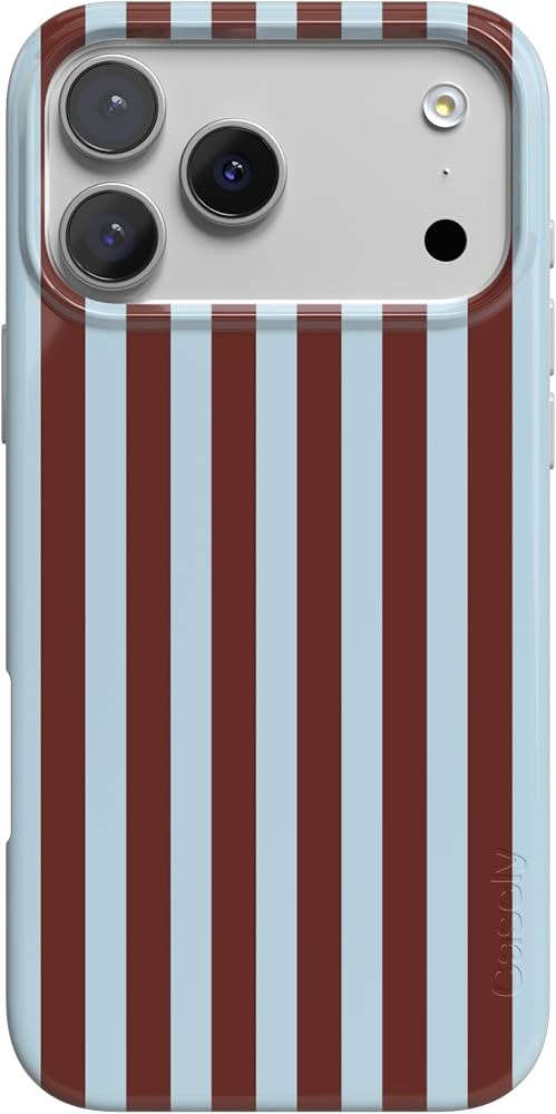 Casely iPhone 17 Pro Case | Sunday in Brooklyn | Chocolate Blue Stripes | Compatible with MagSafe... | Amazon (US)