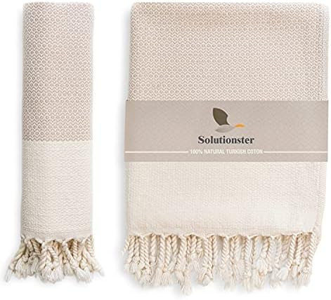 Turkish Hand Towels for Bathroom Set of 2 - Made of Eco-Friendly, Ultra-Soft 100% Natural Cotton wit | Amazon (CA)