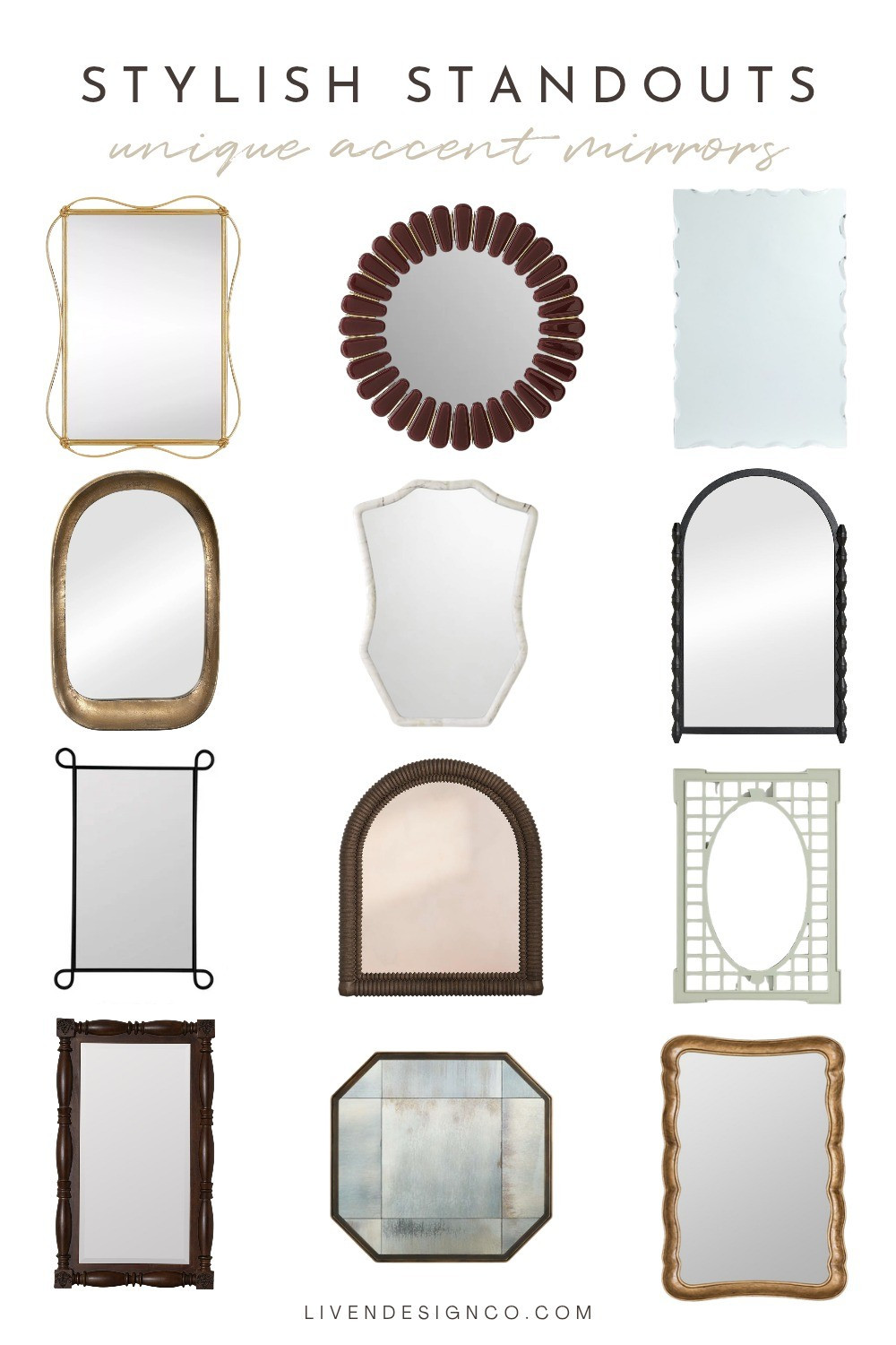 Unique accent mirror. Wall mirror. Textured mirror. Vanity mirror. Gold mirror. Antique brass mirror. Wood mirror. Arch mirror. Beveled glass mirror. Modern accent mirror. Home decor. Scalloped mirror. Living room. Bathroom. Entryway 

#LTKSeasonal #LTKHome #LTKSaleAlert