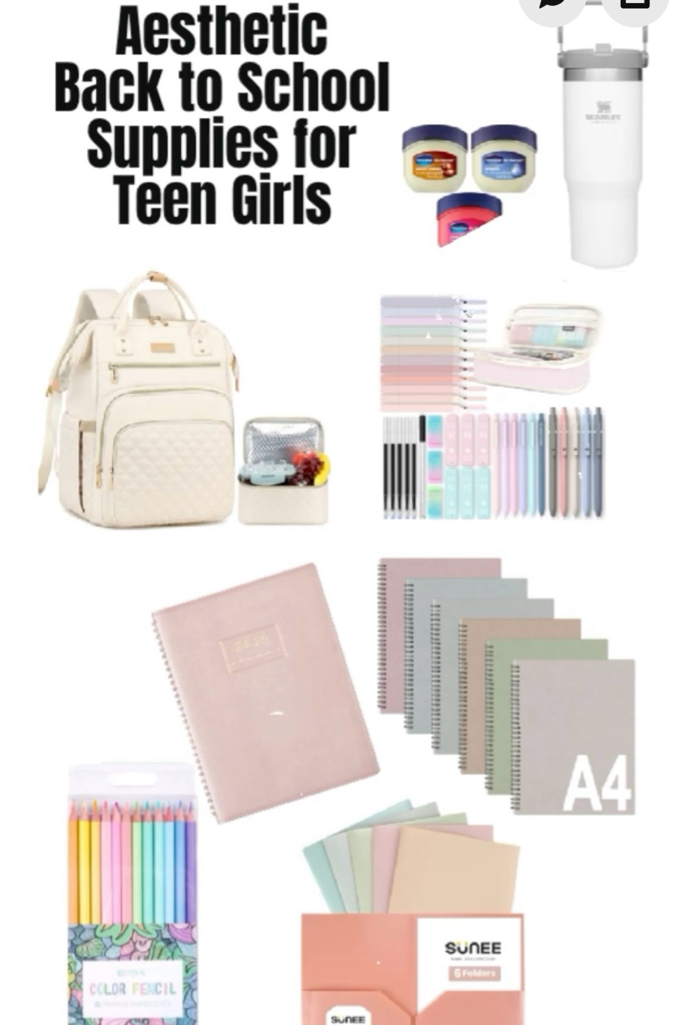 Aesthetic back to school supplies for teen girls 

#LTKSeasonal #LTKBacktoSchool #LTKSaleAlert