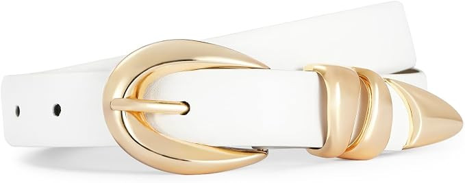 Belts for Women with Gold Buckle for Jeans, Dress Leather Belts | Amazon (US)