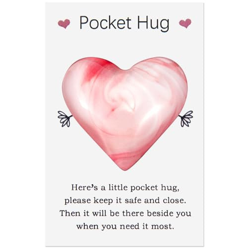 Pocket Hugs Heart Keepsake Gifts for Women Friends - Positive Good Luck Gifts for Birthday Wedding Christmas Mother's Day Valentine's (Pink) | Amazon (UK)