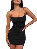 LILLUSORY Mini Dress Sexy Bodycon Dress 2024 Summer Short Backless Spaghetti Strap Tight Dresses ... | Amazon (US)