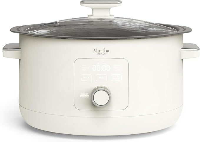 Martha Stewart 8 QT Slow Cooker, Programmable with Timer, 3 Heat Settings (Low, High, Warm), Nons... | Amazon (US)