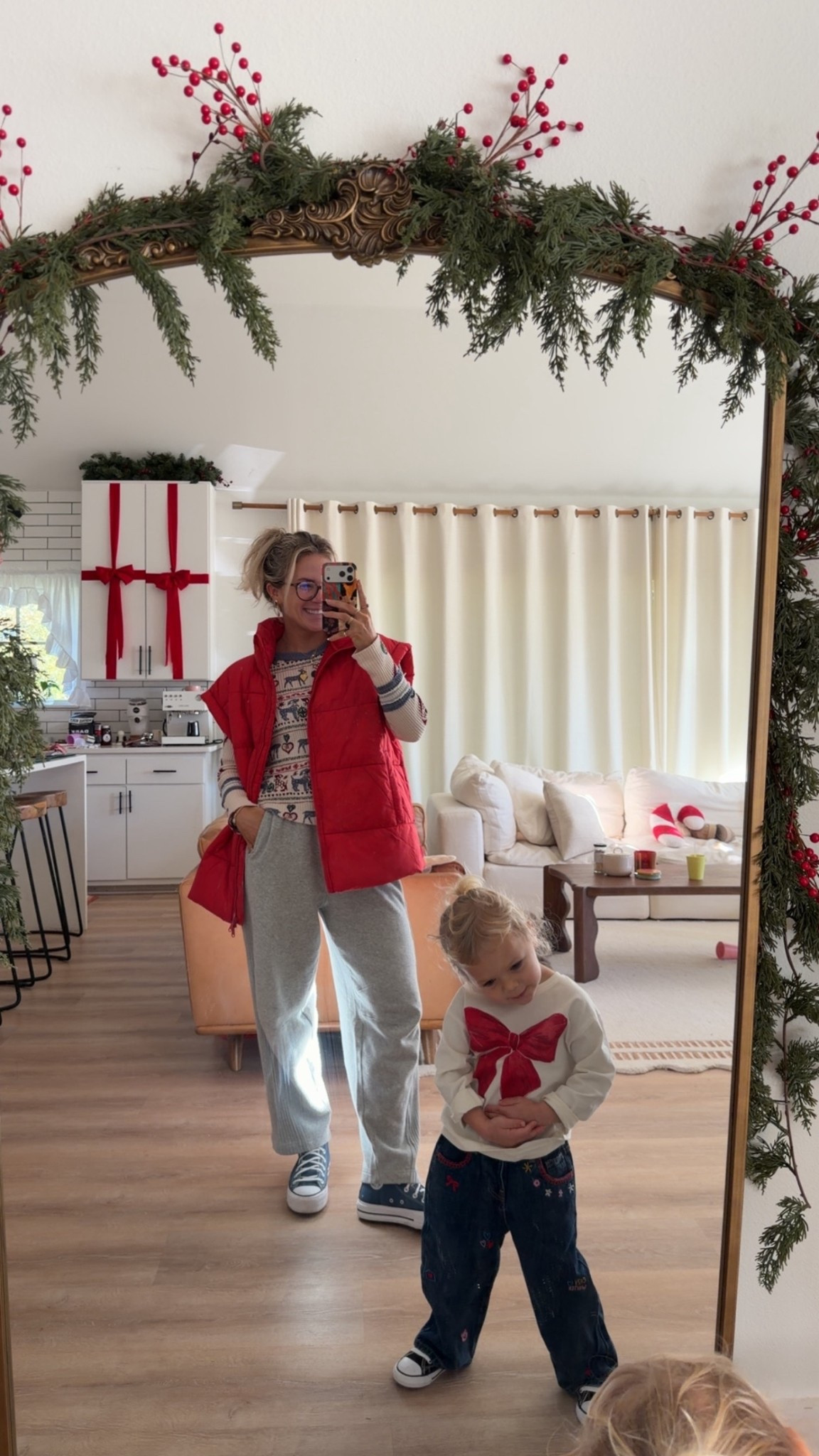 Holiday ootd w/ my mini 🎀❤️

#LTKHoliday #LTKdayinmylife #LTKKids