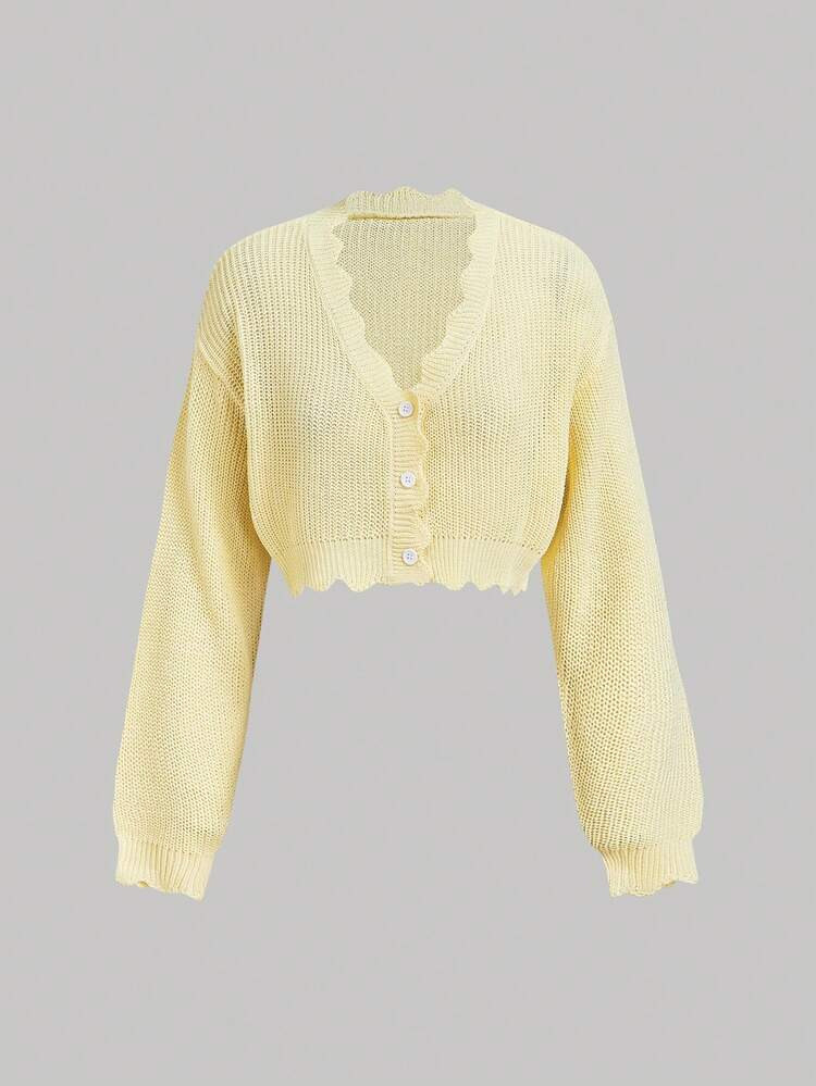SHEIN MOD Women's Solid Color Single-Breasted Casual Versatile Daily Long Sleeve Cardigan | SHEIN