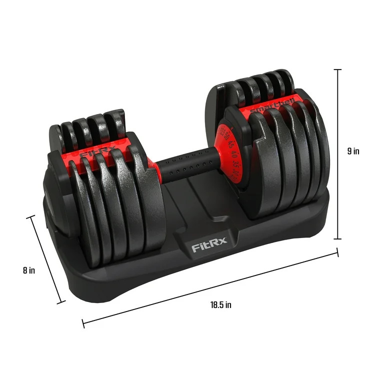 (2 pack) FitRx SmartBell, Quick-Select Adjustable Dumbbell for Home Gym, 5-52.5 lbs. Weight, Blac... | Walmart (US)