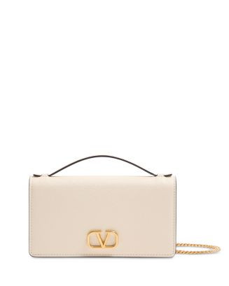 VLogo Signature Grainy Leather Wallet On A Chain | Bloomingdale's (AU)