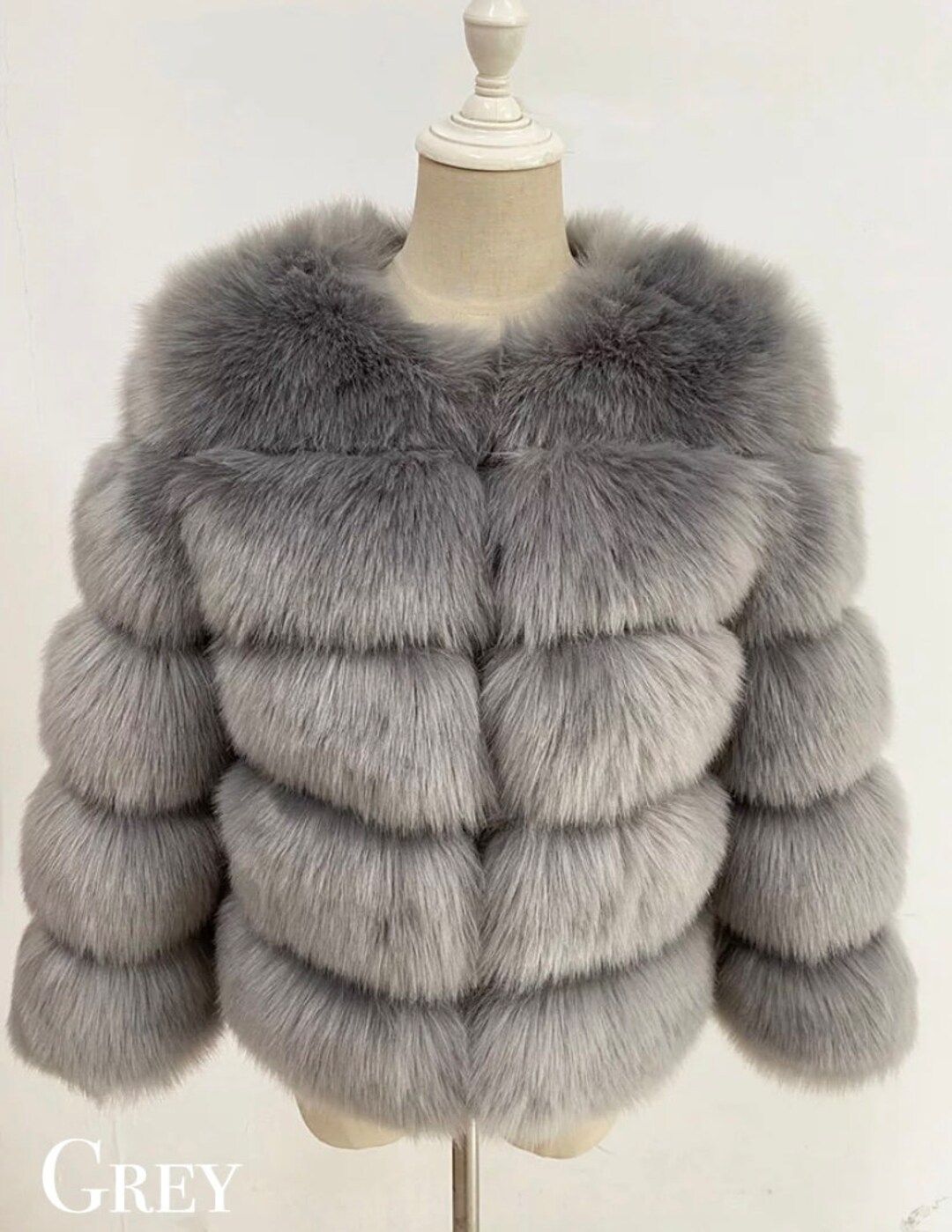 Faux Fur Puff Womens Unisex Jacket Coat - Etsy UK | Etsy (UK)
