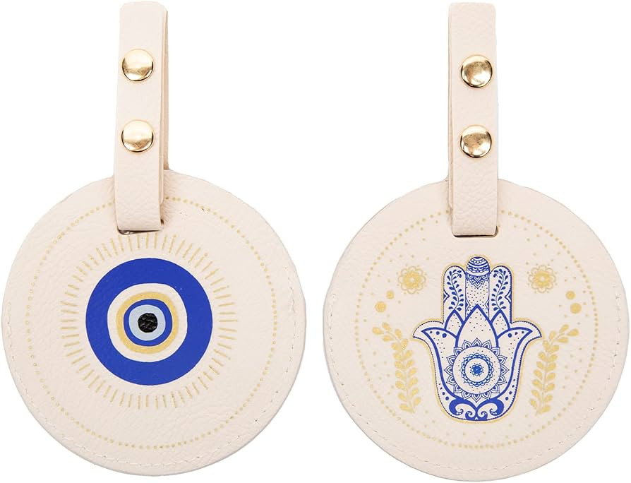 Miamica Women's Set of 2 Luggage Tags with Sturdy Buckle Snap Straps, 3.50 in Diameter, Hamsa & E... | Amazon (CA)