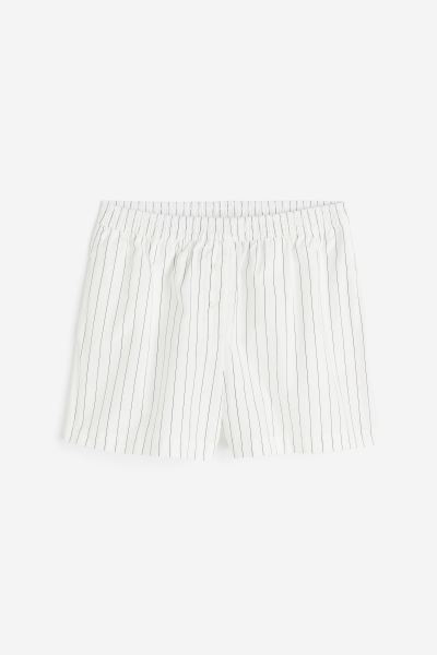 Cotton boxer-style shorts - White/Striped - Ladies | H&M GB | H&M (UK, MY, IN, SG, PH, TW, HK)