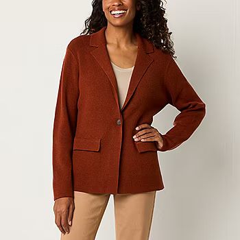 new!Liz Claiborne Blazer Womens Long Sleeve Button Cardigan | JCPenney