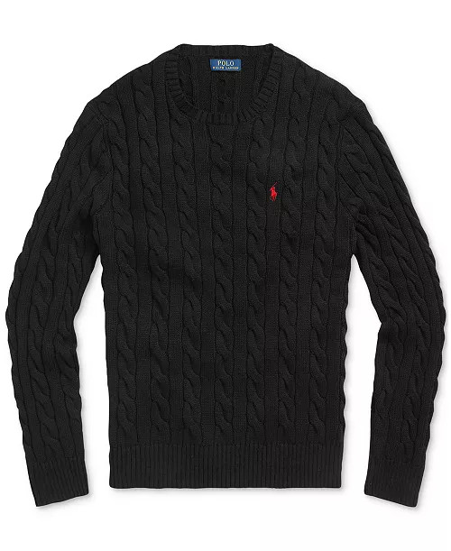 Men's Cable-Knit Cotton Sweater | Macy's