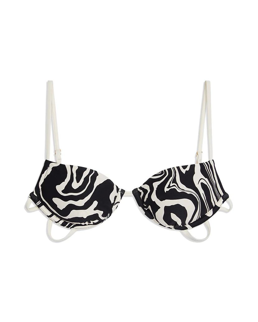 Ruched Underwire Marble Bikini Top | We Wore What