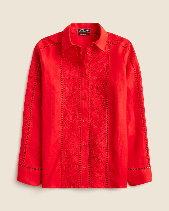 Garçon classic shirt in eyelet linen | J. Crew US