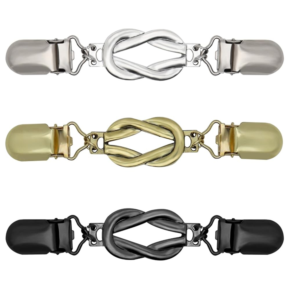 3 Pcs Sweater Clips Cinch Clips Vintage Dress Clip Back Cinch Shawl Cardigan Collar Clip to Tight... | Amazon (US)