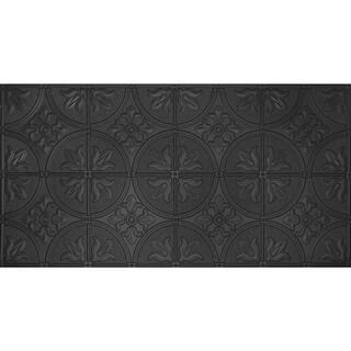 Global Specialty Products Dimensions 2 ft. x 4 ft. Glue Up Tin Ceiling Tile in Matte Black 309-56... | The Home Depot