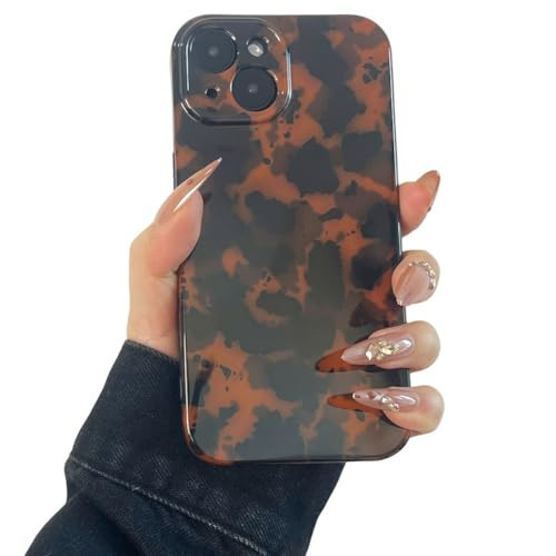 for iPhone 15 Case Leopard Silicone Cheetah Print Animal Pattern Soft Anti-Scratch Full Camera Protective Phone Cover (Amber Leopard, for iPhone 15) | Amazon (US)