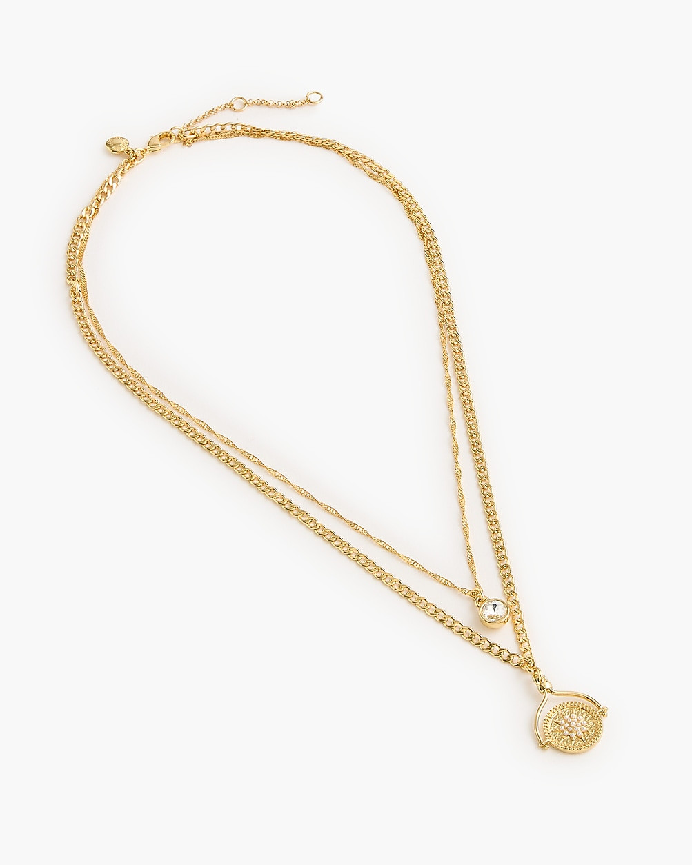 Layered crystal charm necklace | J.Crew Factory