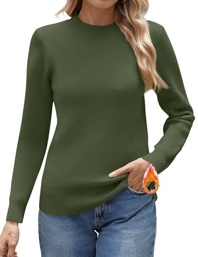 Zeagoo Women's Fleece Sherpa Lined Sweater Mock Neck Long Sleeve Thermal Shirt 2025 Fall Winter F... | Amazon (US)